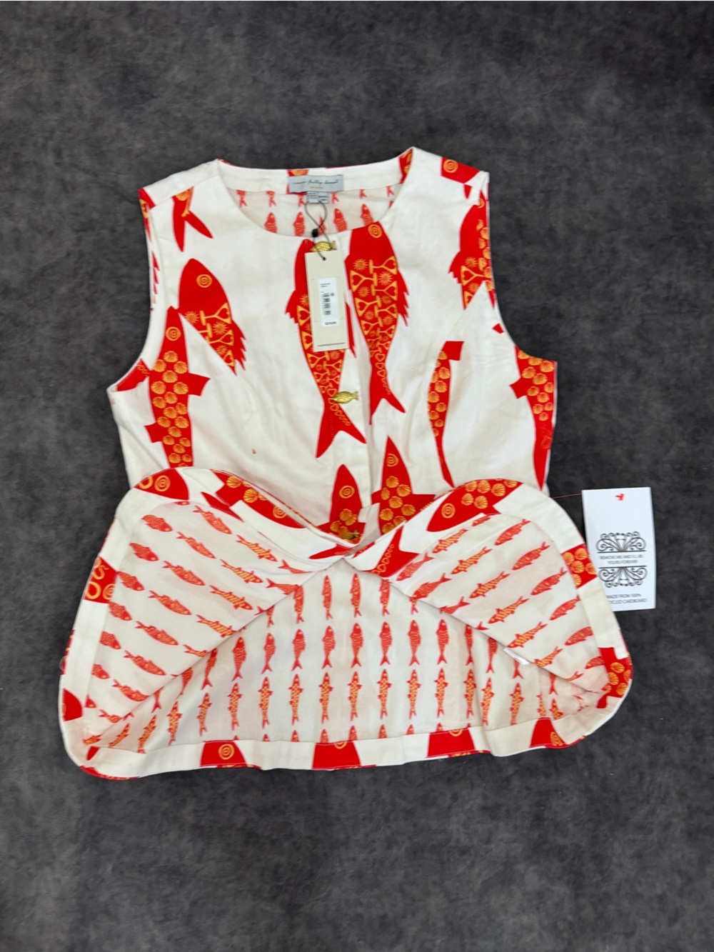 Women NEVER FULLY DRESSED  Sol Sardine Girl Summer White Cotton Waistcoat Top - Picture 5 of 12